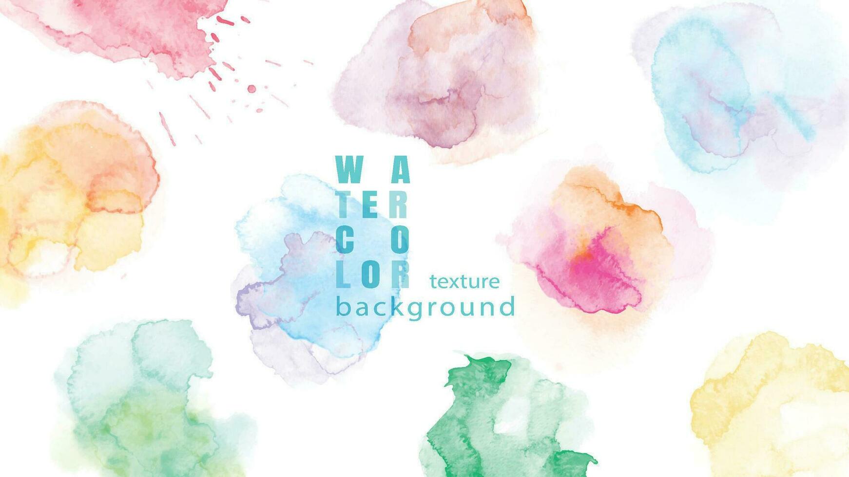 Set of colorful abstract watercolor stain background vector