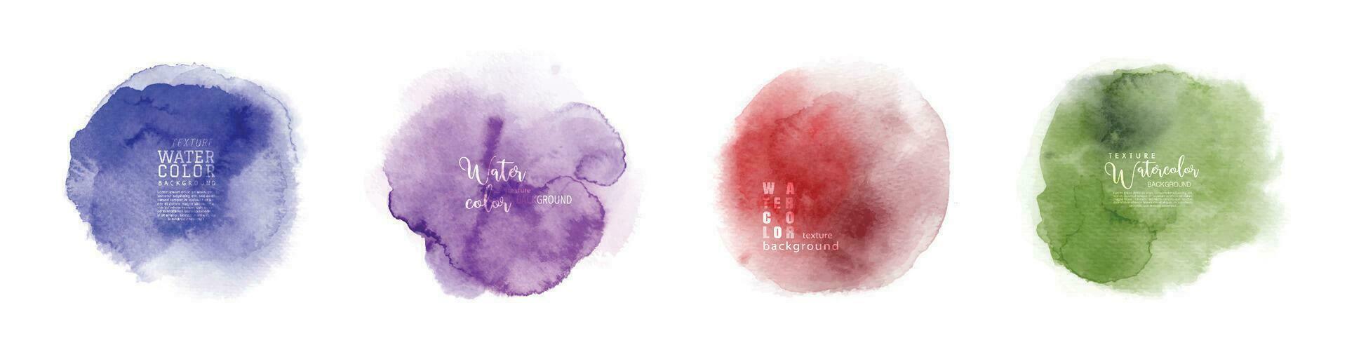 Trendy logo with hand-drawn stains watercolor set vector