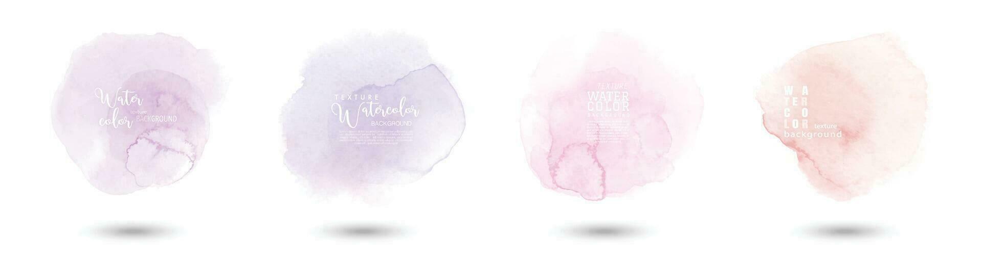 Trendy logo with hand-drawn pastel stains watercolor set vector