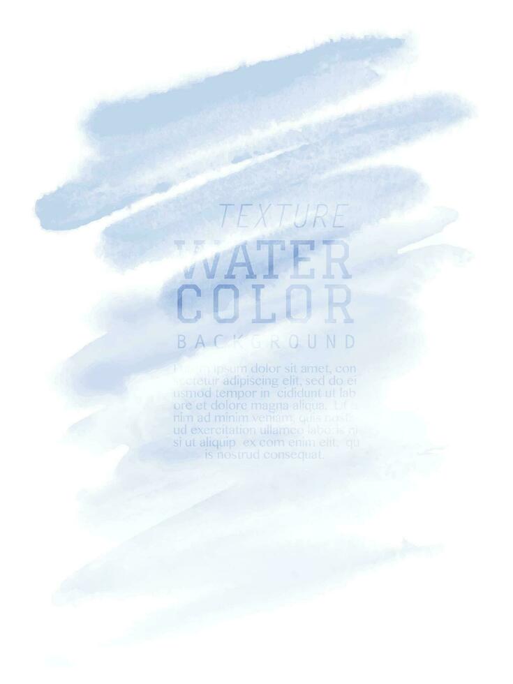 Watercolor hand painted abstract with blue brush design vector