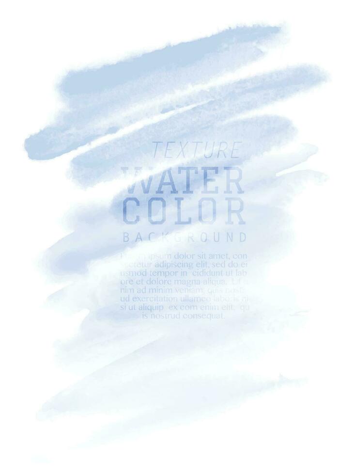 Watercolor hand painted abstract with blue brush design vector