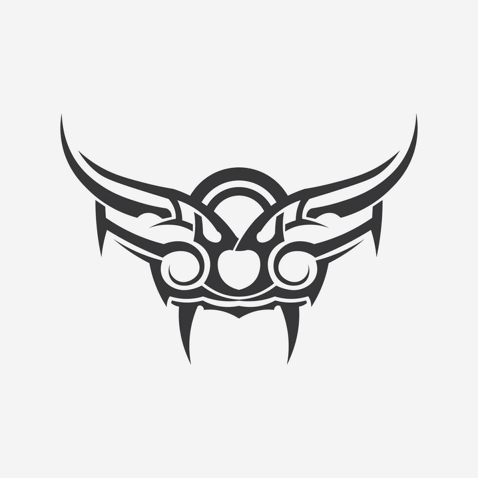 icono de diseño de logotipo vectorial tribal negro y signo tribal vector