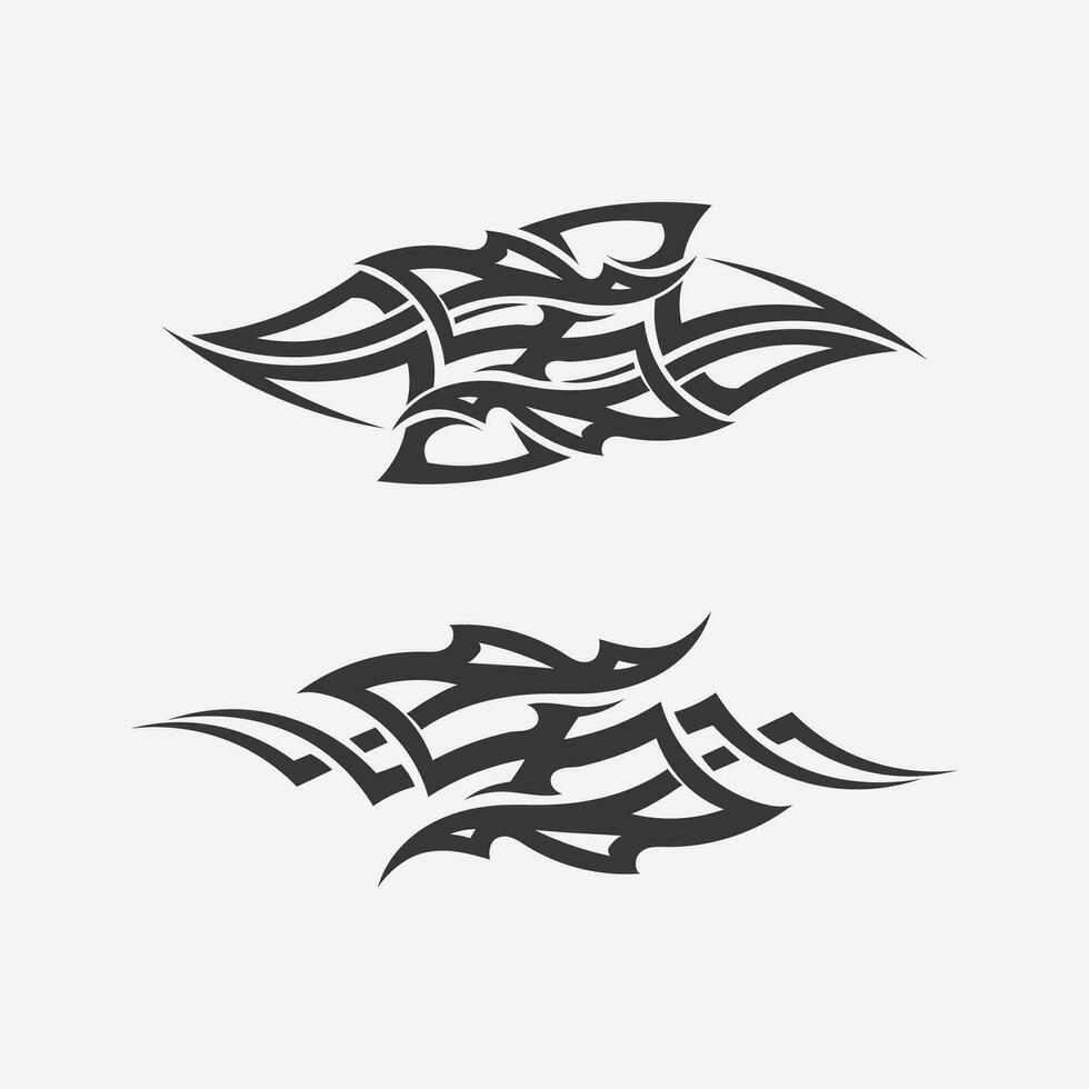 icono de diseño de logotipo vectorial tribal negro y signo tribal vector