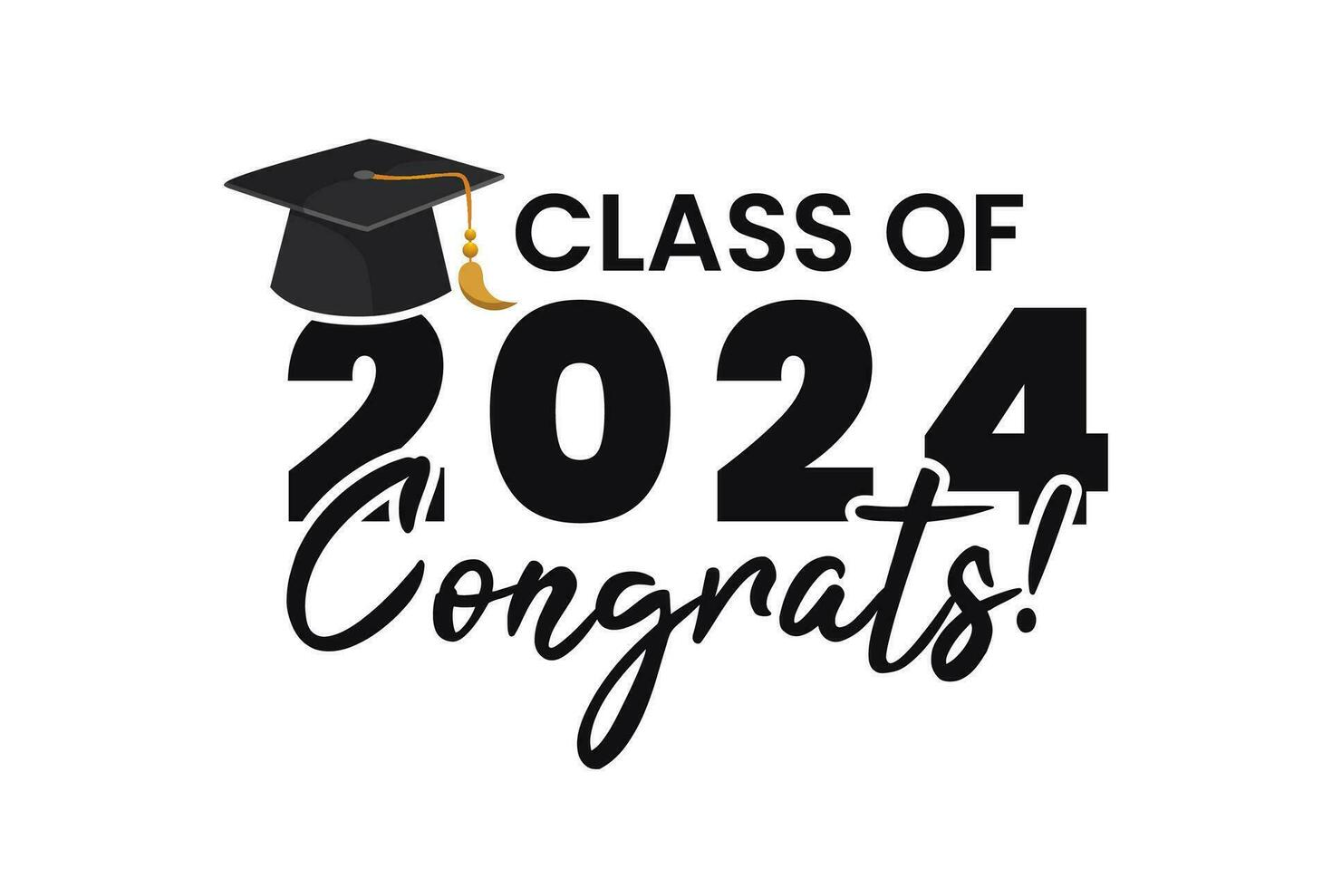 Class of 2024 Sticker. word lettering script banner. Congrats