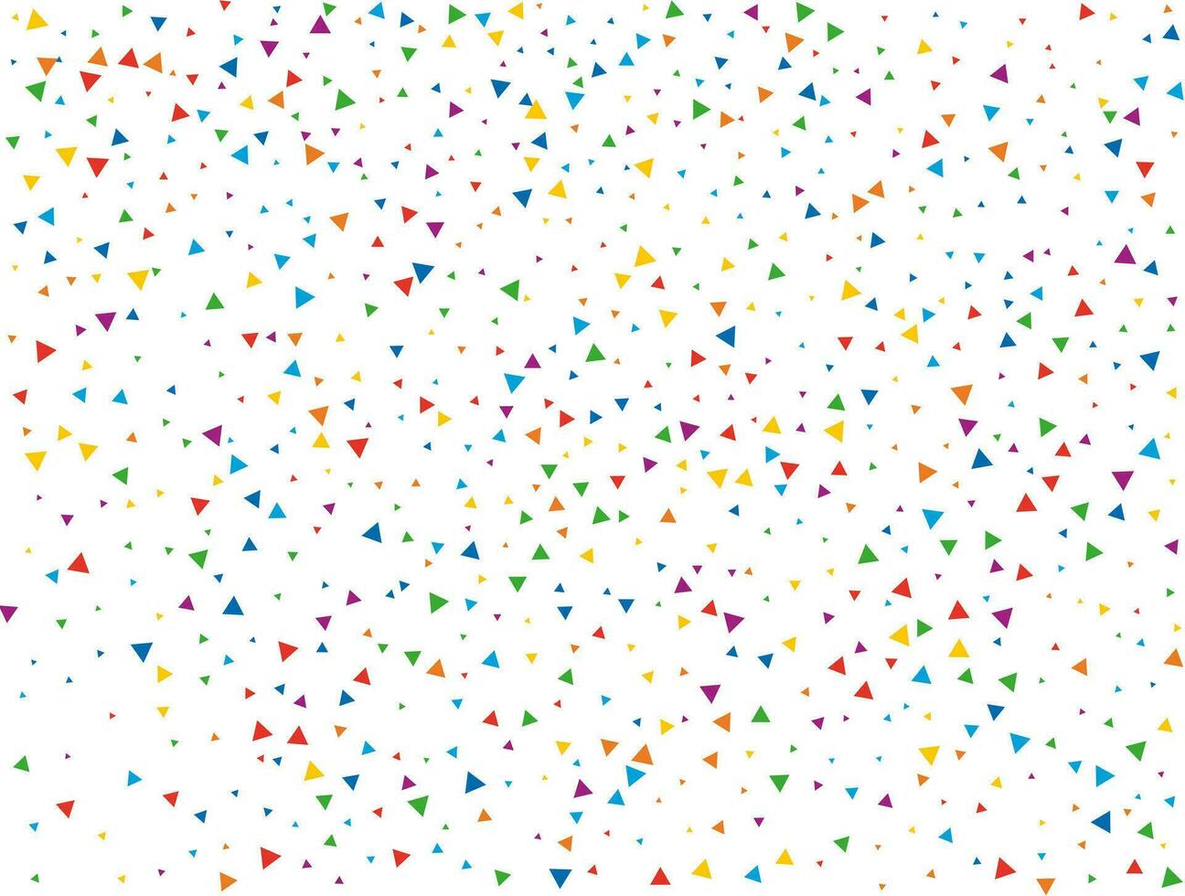 Triangular Rainbow  Confetti. Rainbow glitter confetti background. Vector illustration.