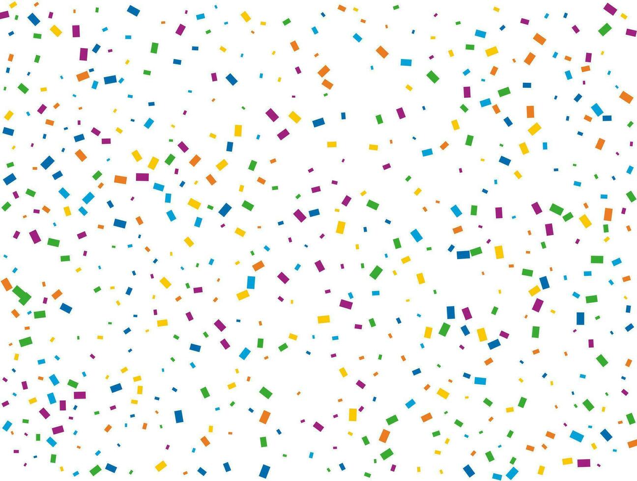 Birthday Rectangular Confetti. Light Rainbow glitter confetti background. Colored festive texture. vector