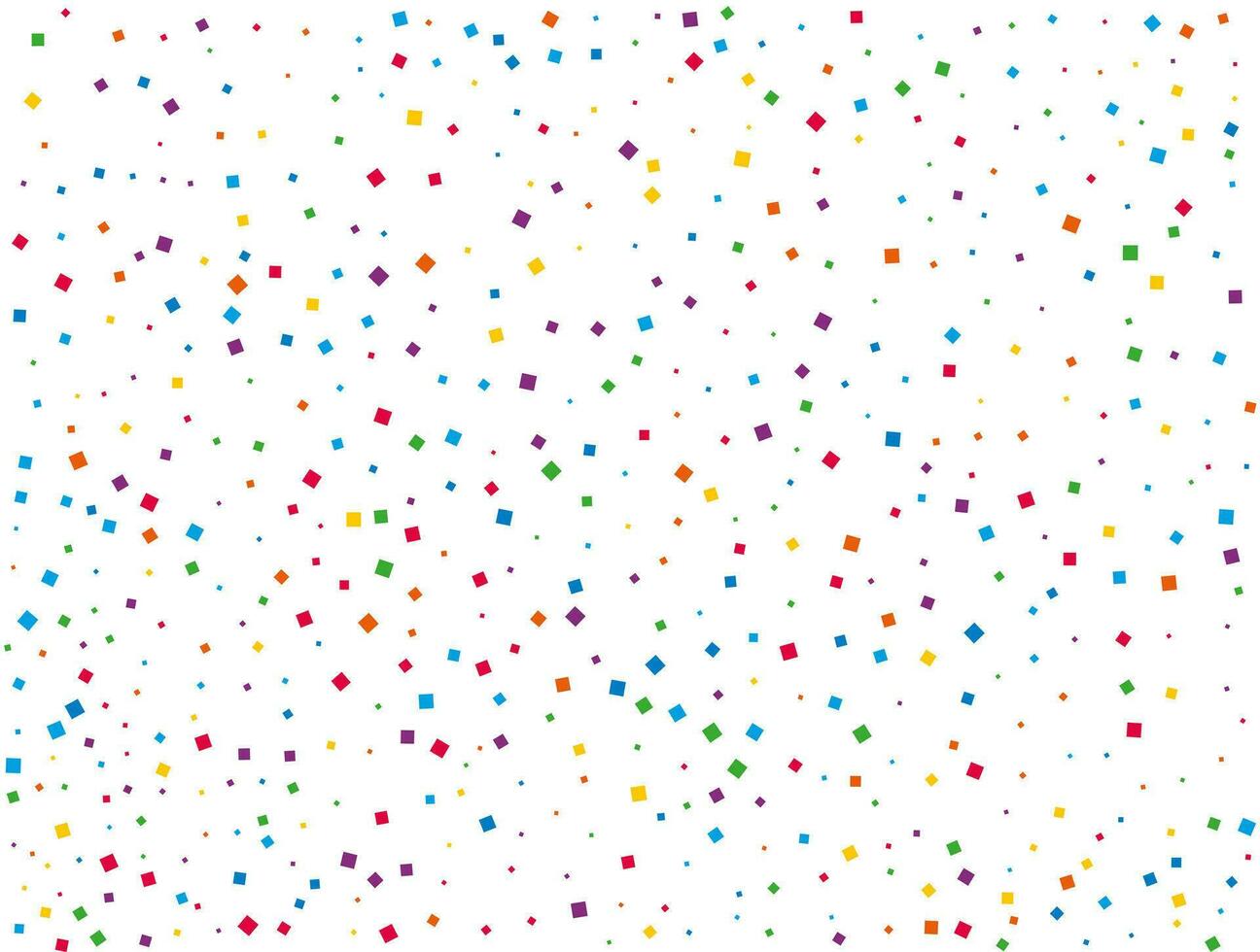 Rainbow Squares Confetti. Confetti celebration, Falling rainbow abstract decoration for party, birthday celebrate, anniversary or event, festive. Festival decor. Vector illustration.