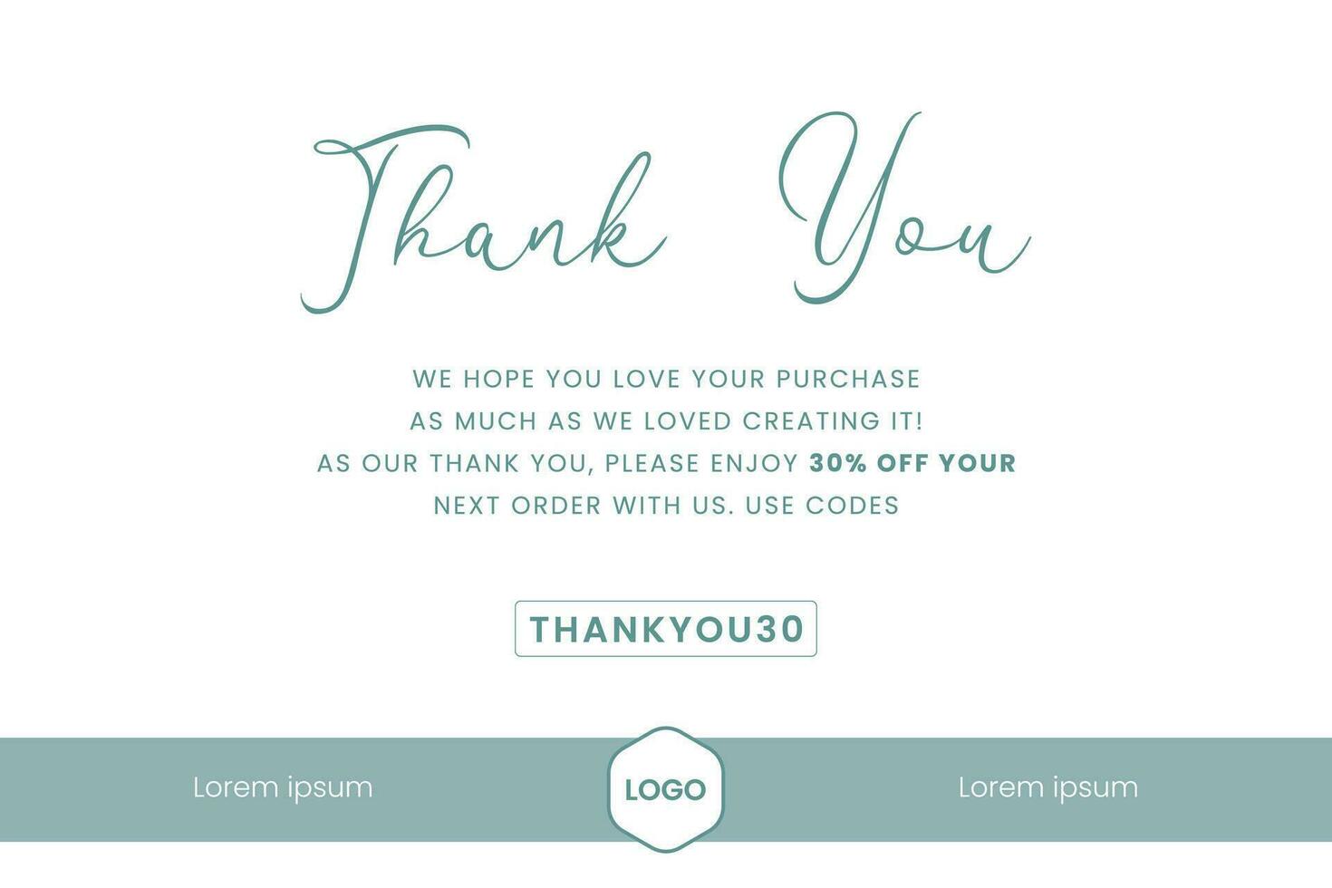 Thank you for your order card. modern design with calligraphic inscription. Vector typography.