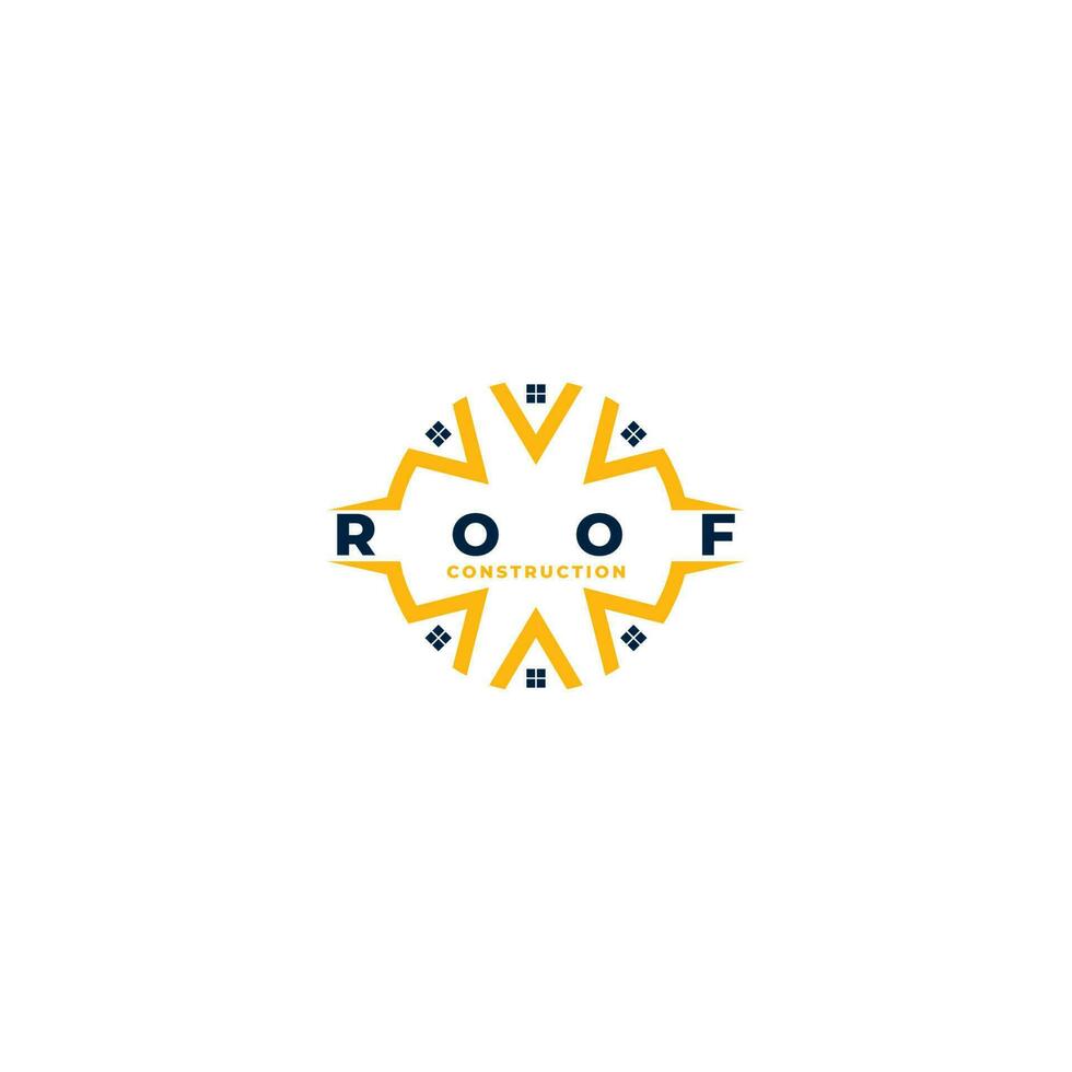 Roof Construction Logo Design Vector