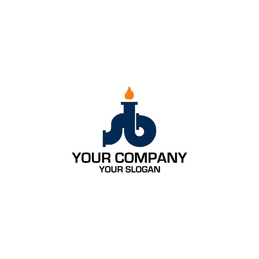 SB plumbing and heating Logo Design Vector