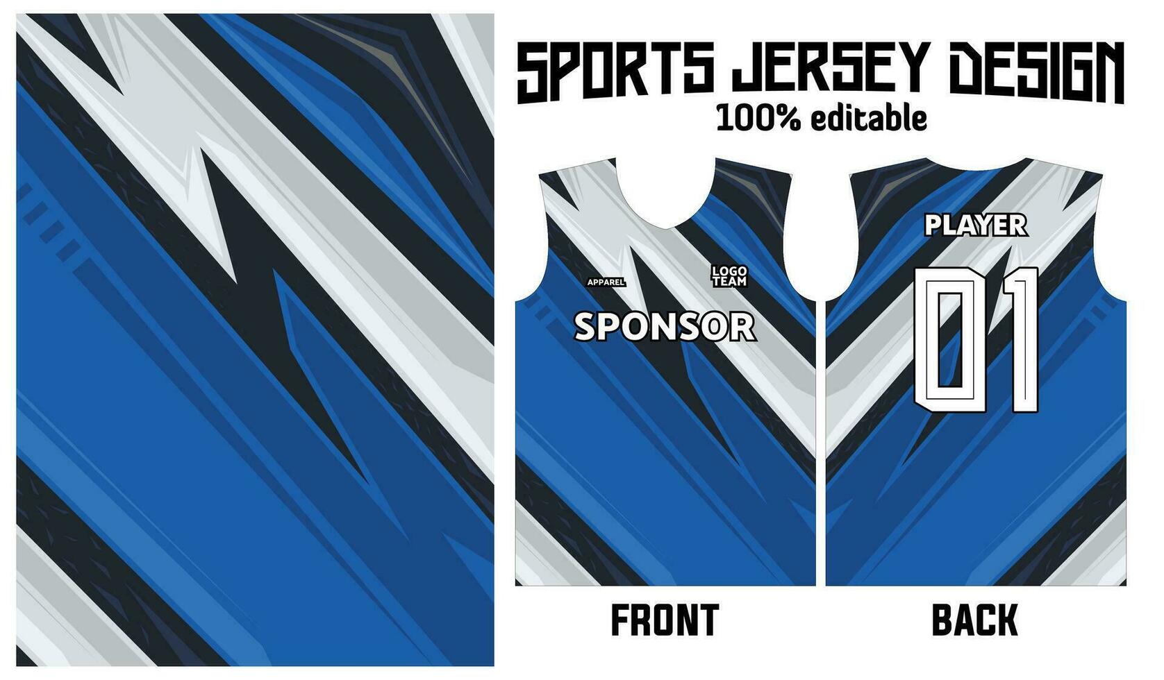 blue abstract pattern jersey design for sport uniform vector