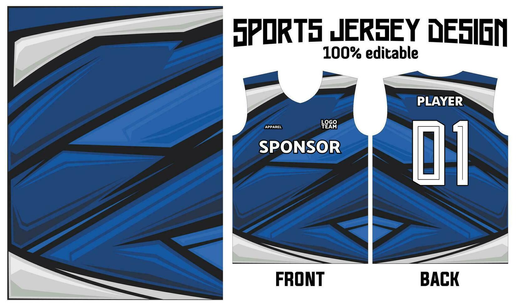 azul resumen modelo jersey diseño para deporte uniforme vector