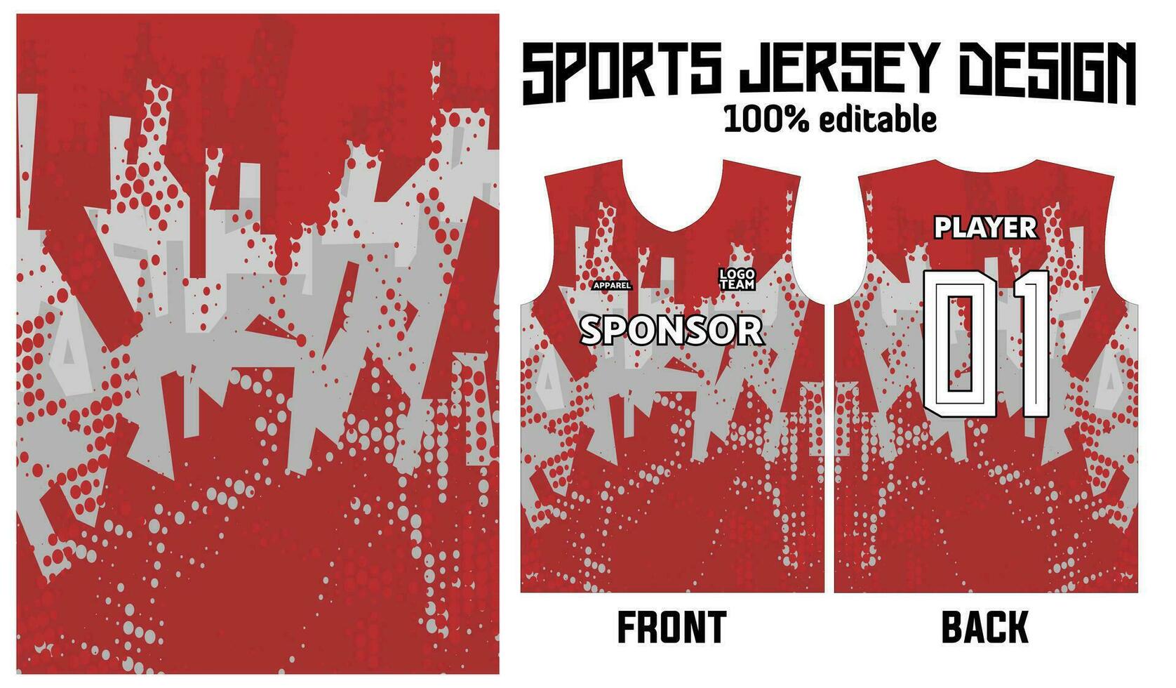 red abstract pattern jersey design for sport uniform vector