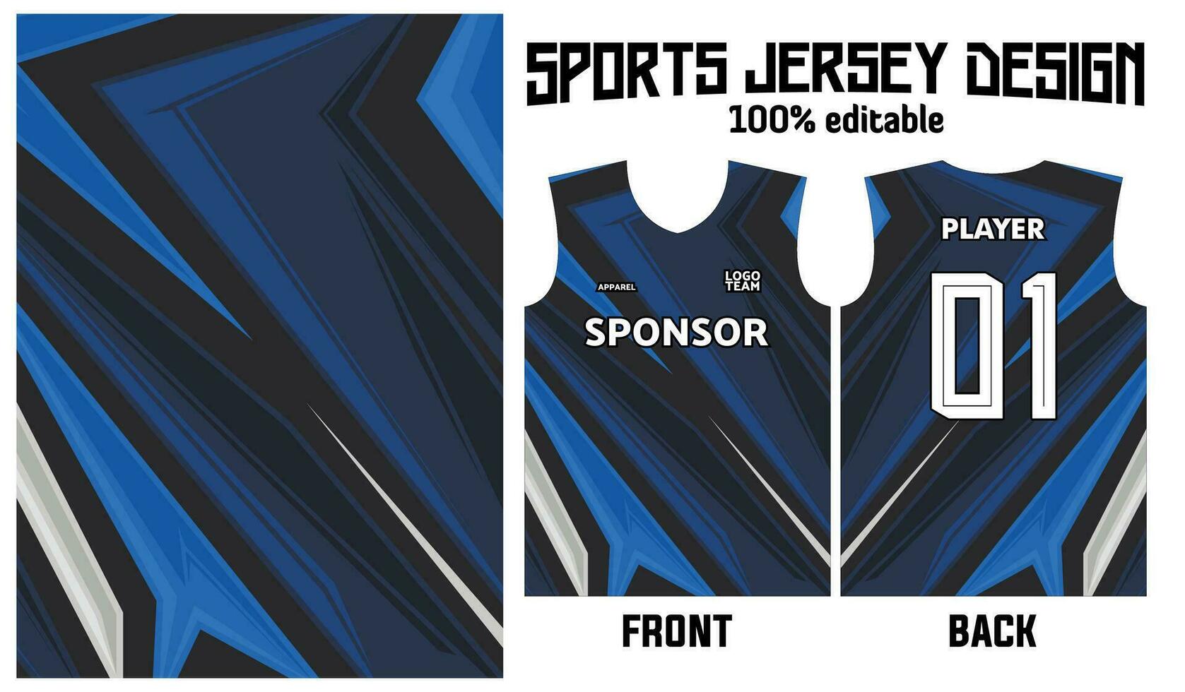 blue abstract pattern jersey design for sport uniform vector