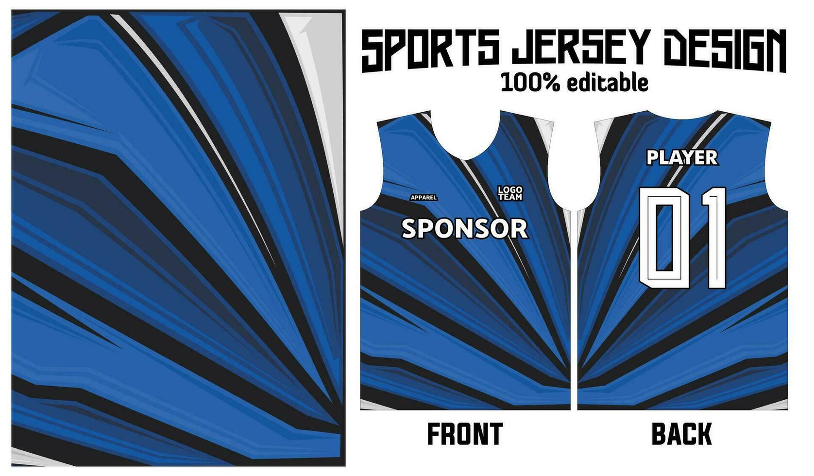 azul resumen modelo jersey diseño para deporte uniforme vector