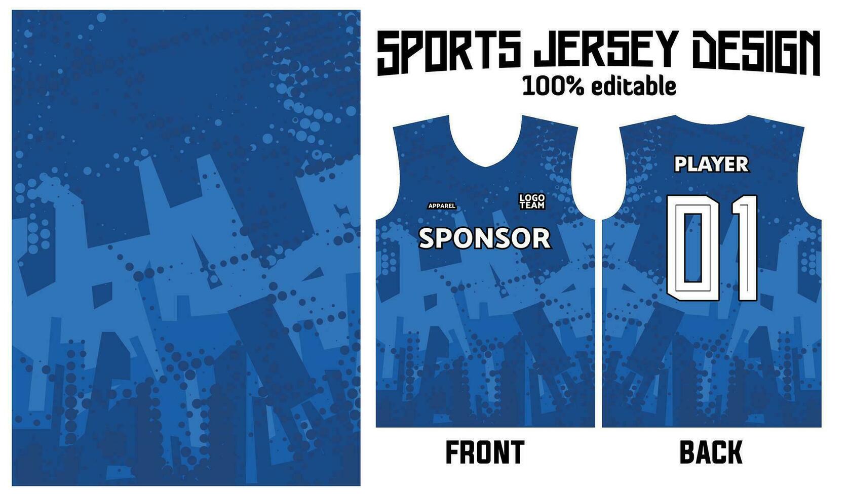 blue abstract pattern jersey design for sport uniform vector