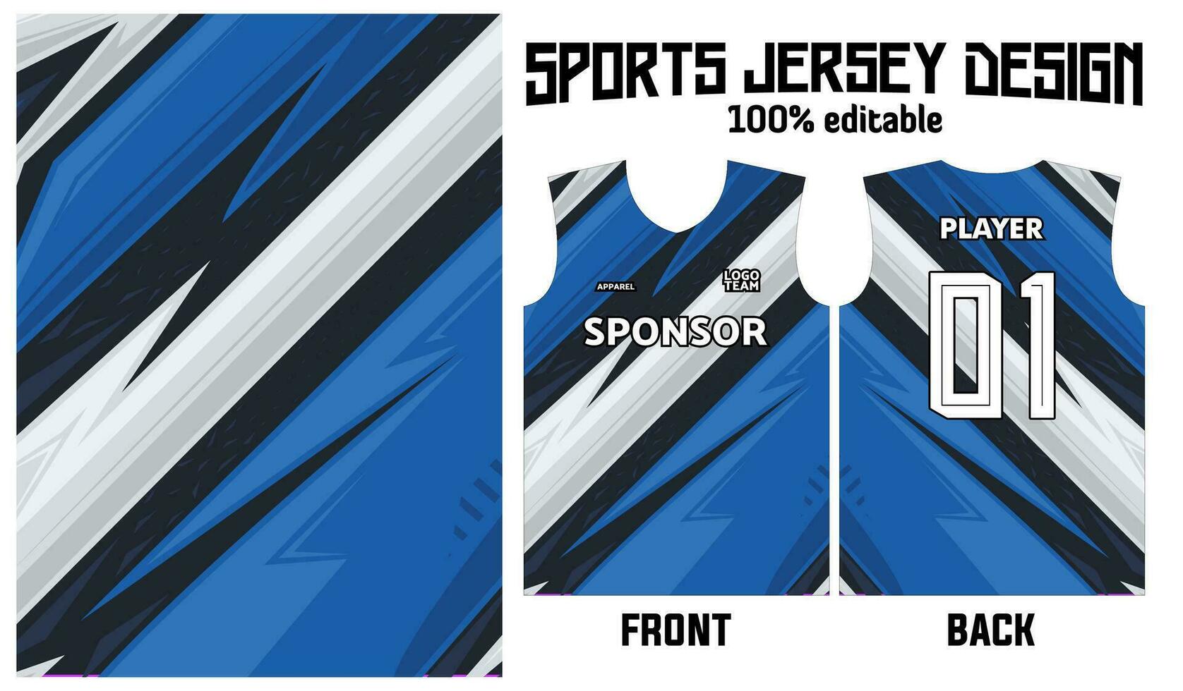 blue abstract pattern jersey design for sport uniform vector