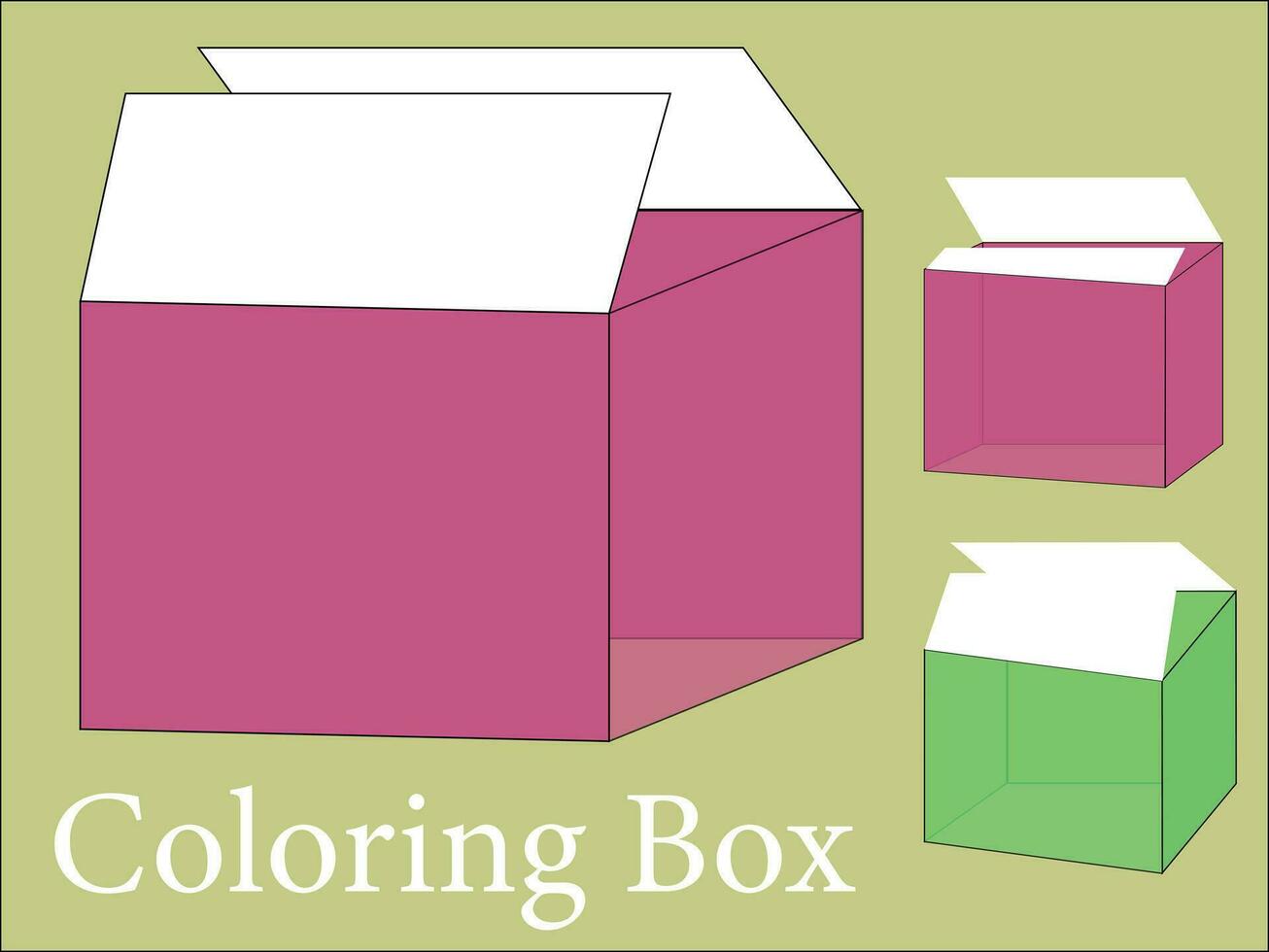 caja colorante páginas- tienda para dibujos animados caja en línea vector