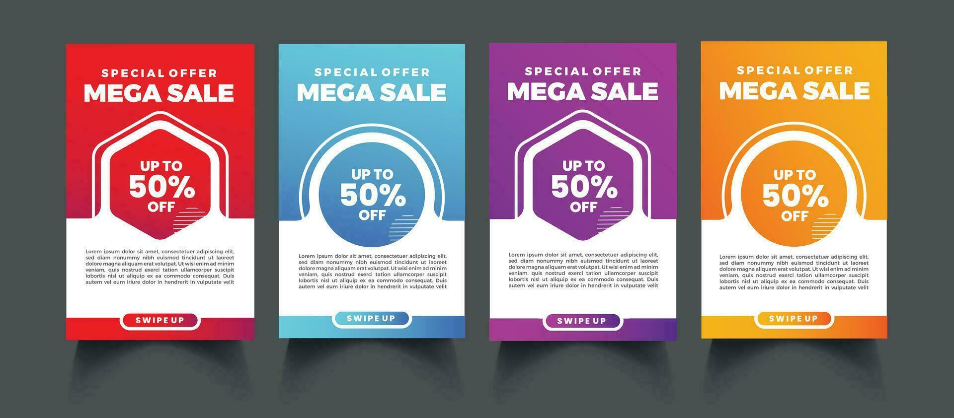 Mega sale discount banner template promotion, end of season special offer banner, template design for media promotions and social media promo, vector illustration. Free Vector