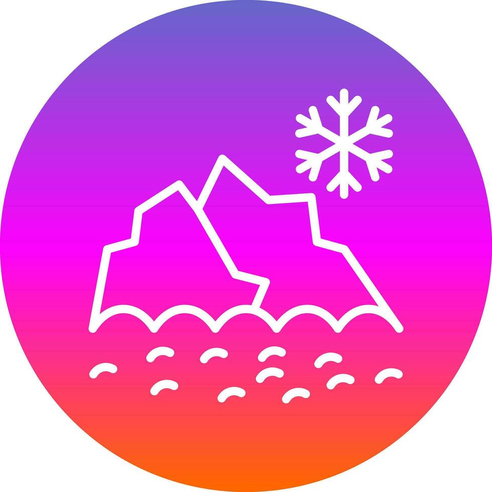 Snowy mountain peak Vector Icon Design