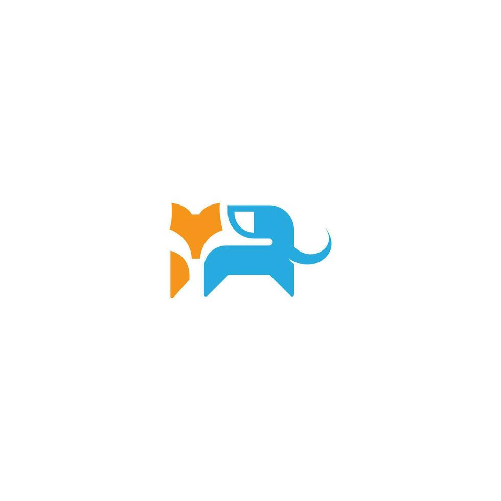 modern and cool fox and elephant logo design for company vector