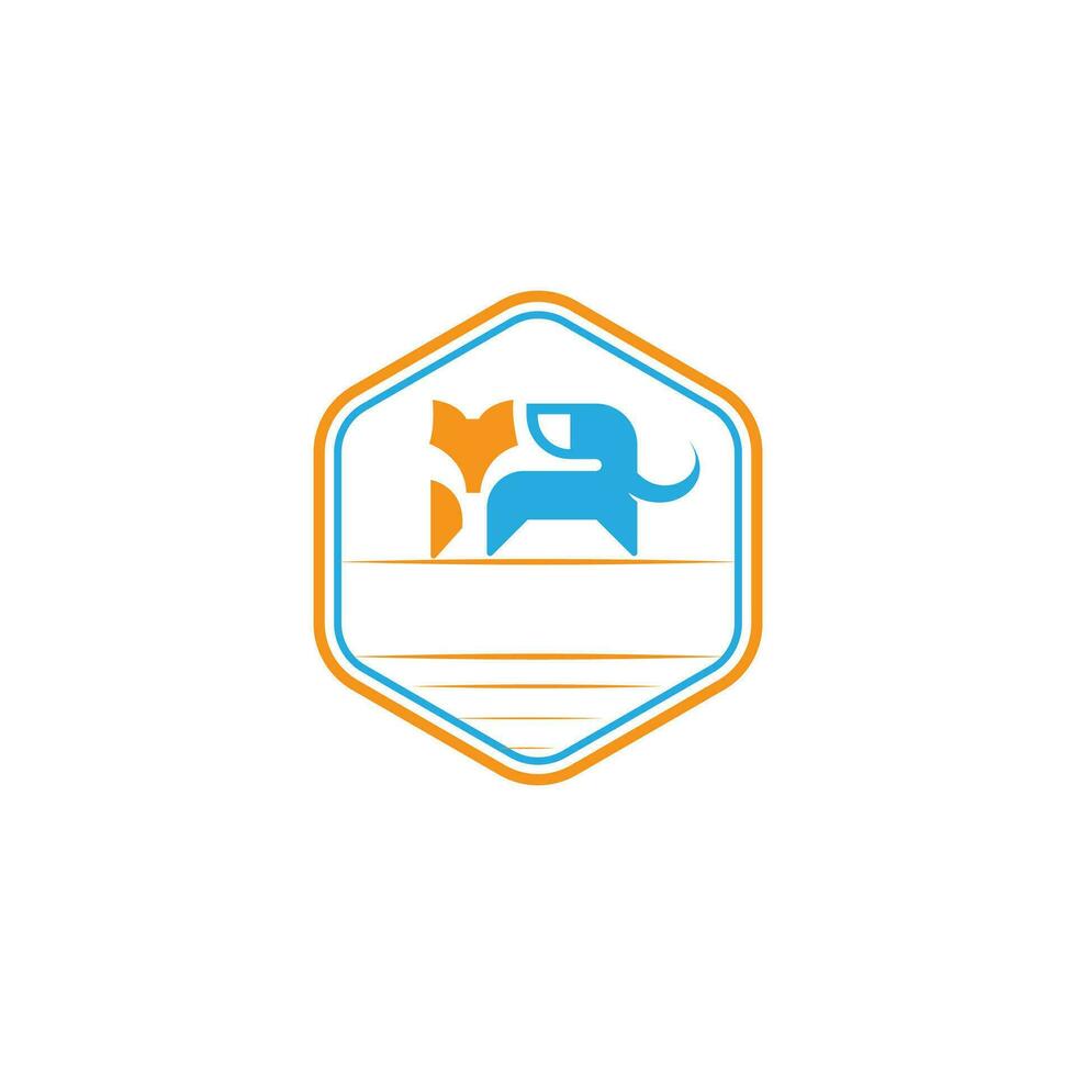 modern and cool fox and elephant logo design for company vector