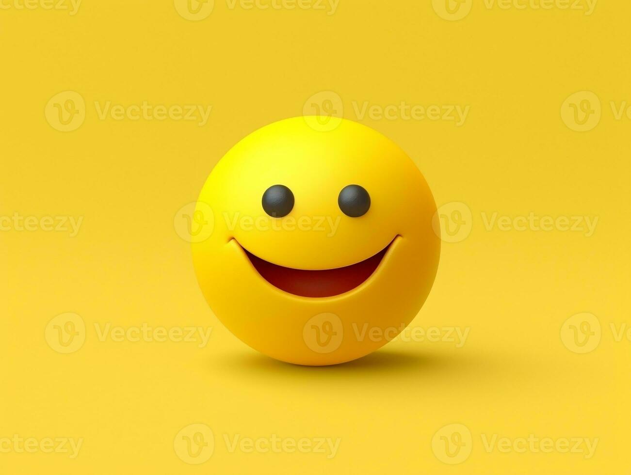 Yellow smiley emoji with isolated background generative ai photo