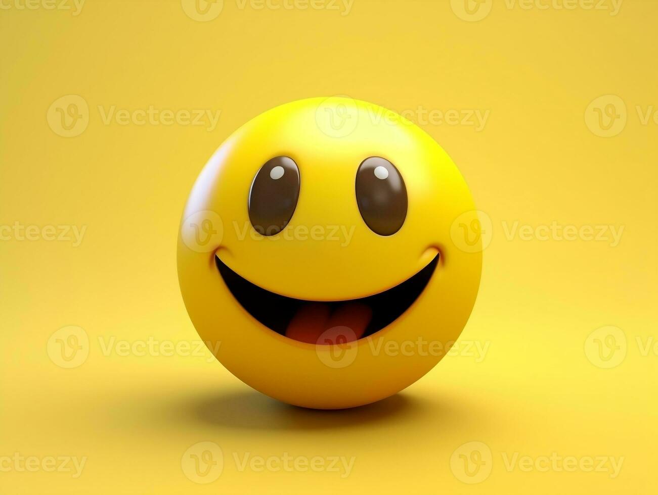 Yellow smiley emoji with isolated background generative ai photo