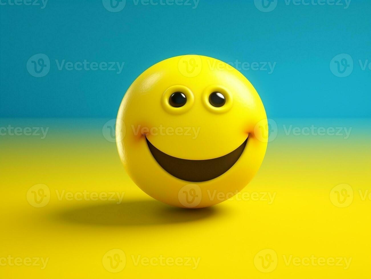 Yellow smiley emoji with isolated background generative ai photo