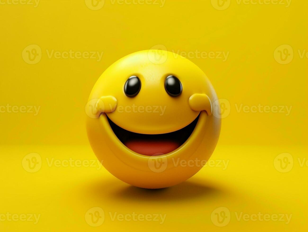 Yellow smiley emoji with isolated background generative ai photo