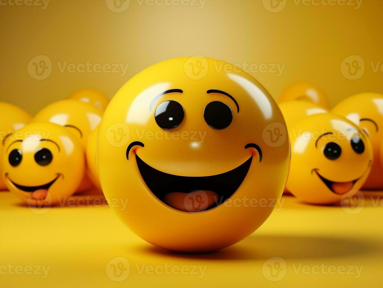 Yellow smiley emoji with isolated background generative ai photo