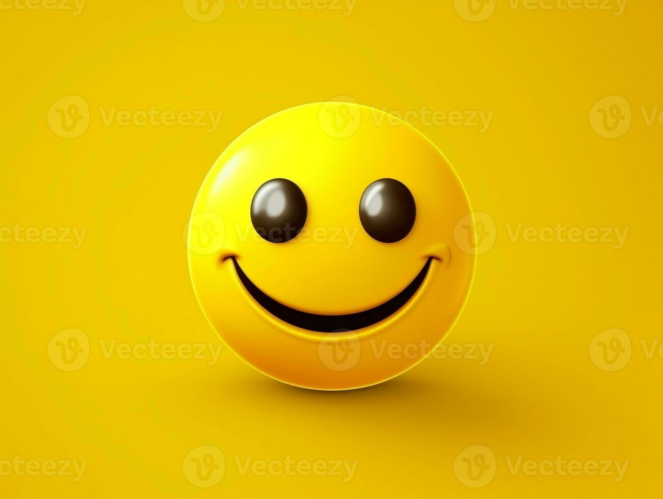 Yellow smiley emoji with isolated background generative ai photo