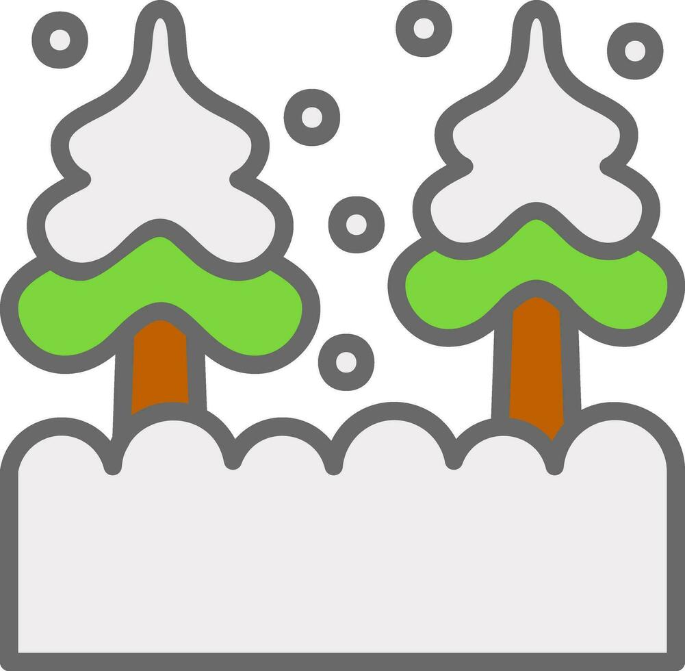 Nevado bosque vector icono diseño