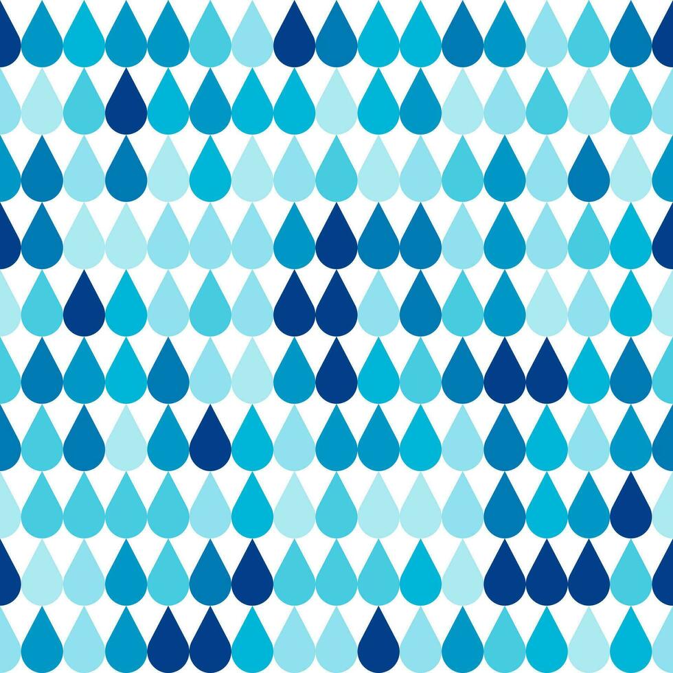 Seamless background with water drop pattern in blue tones as the main element. vector