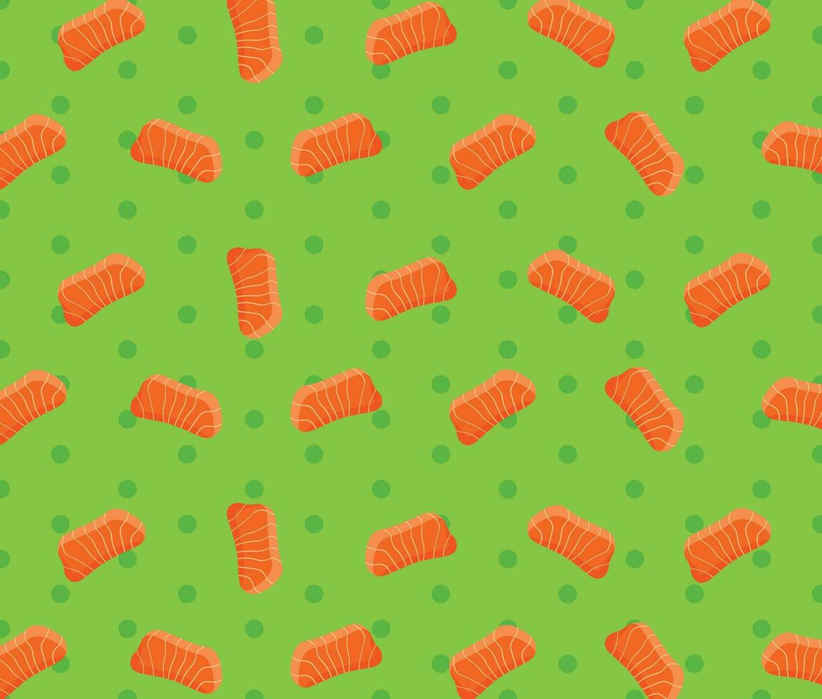 Vector Salmon sashimi seamless pattern background