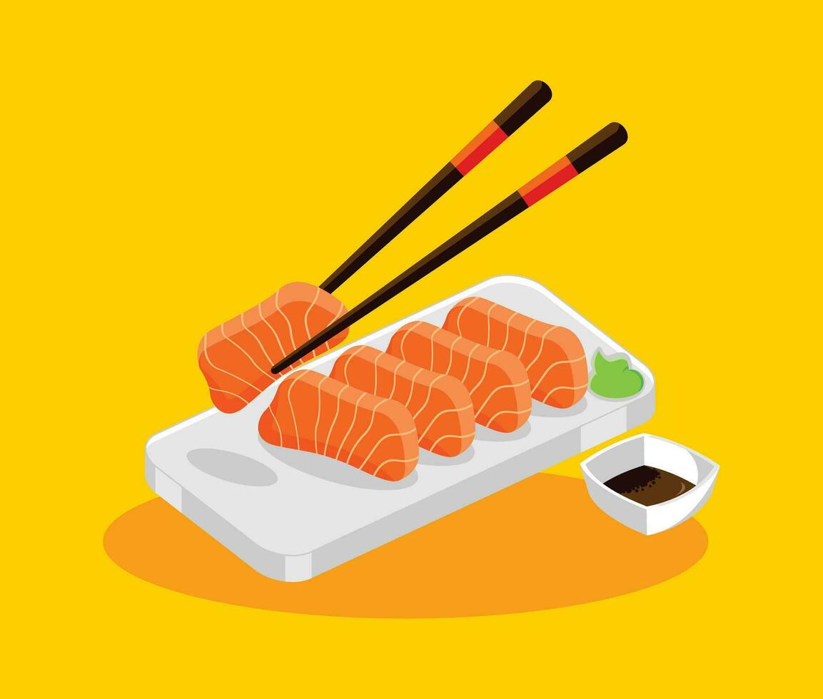 vector mano dibujado plano diseño Japón comida