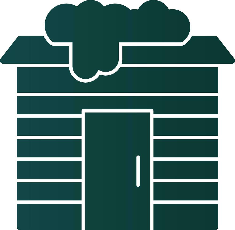 Snowy cabin Vector Icon Design