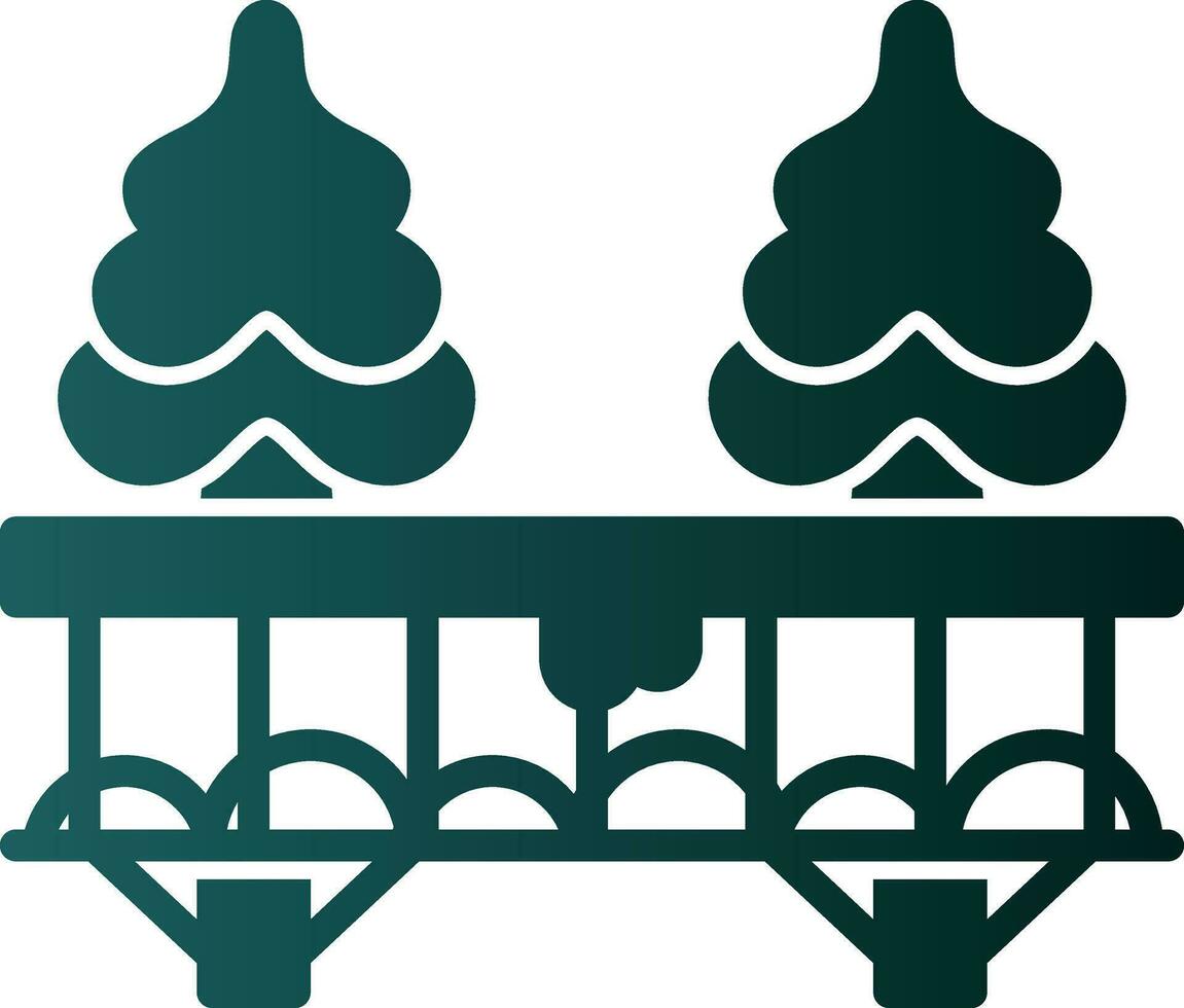 Snow-covered bridge Vector Icon Design