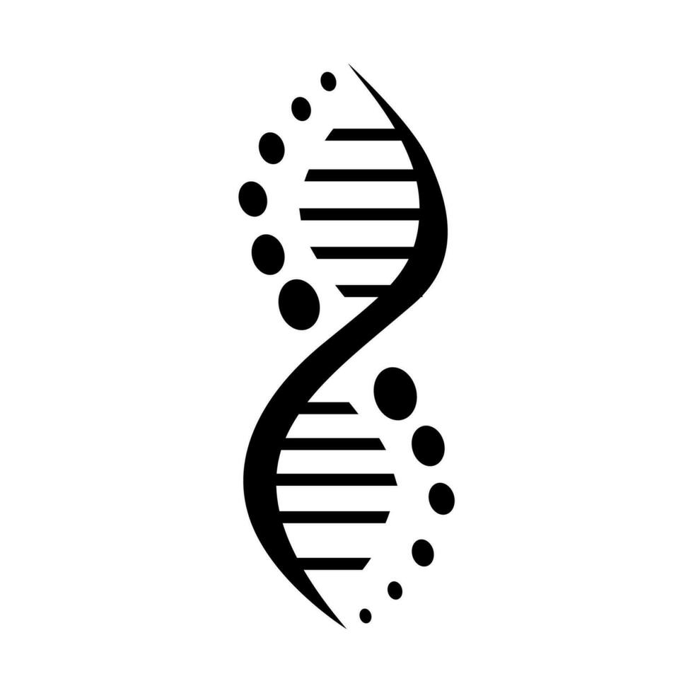 Simple DNA Science Glyph Logo Vector, DNA symbol in trendy flat design vector