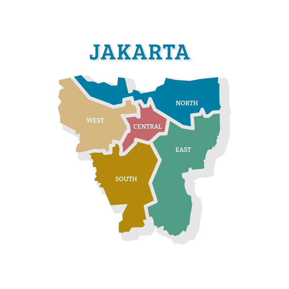 Map of the Province of Jakarta, administrative and political map Jakarta Vector Design