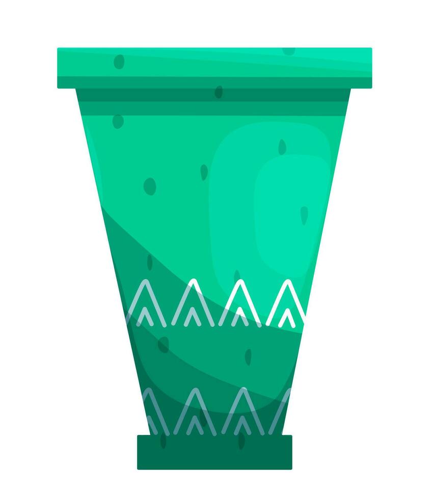 Green cartoon vase vector