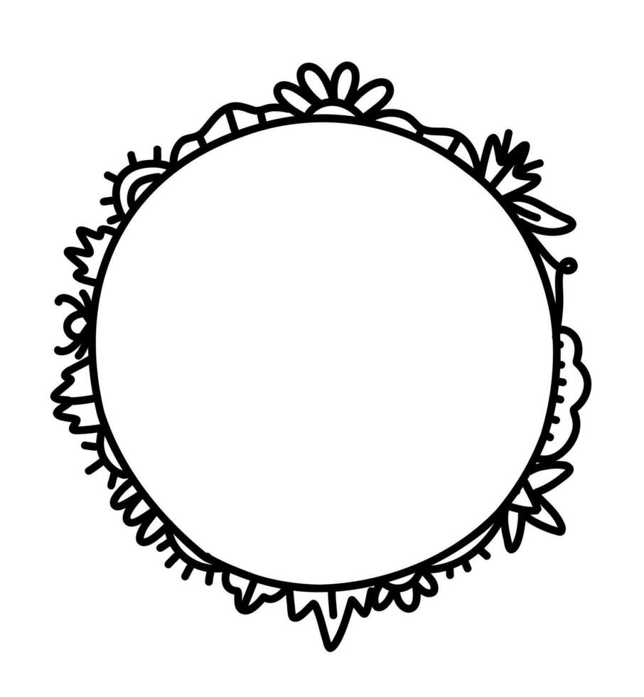 Circle doodle frame vector