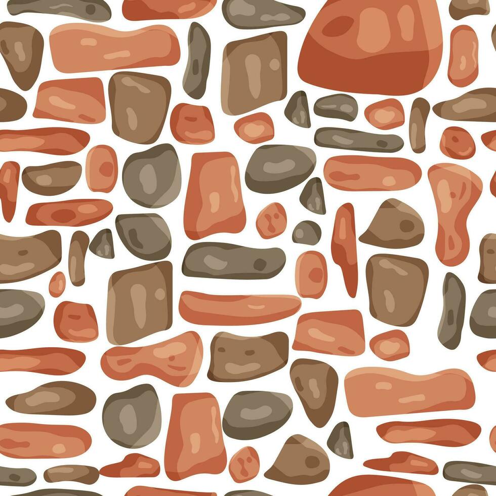 Seamless pattern with cartoon stones vector