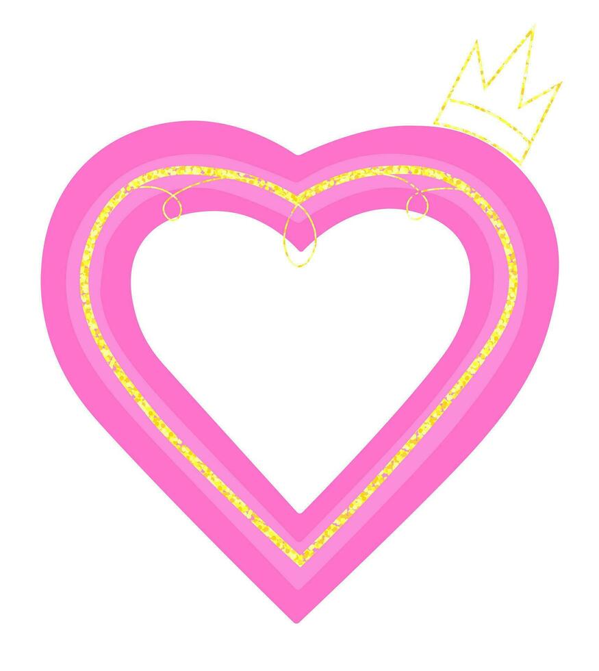 Heart princess frame vector