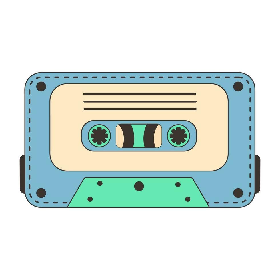 retro audio casete para un jugador. antiguo Clásico audio cinta. años 80, 90s nostálgico. música audio icono. vector