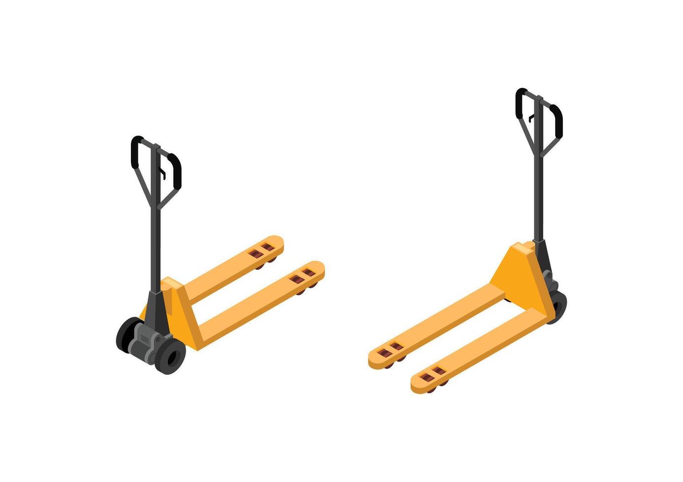 Hand pallet truck. Isometric vector