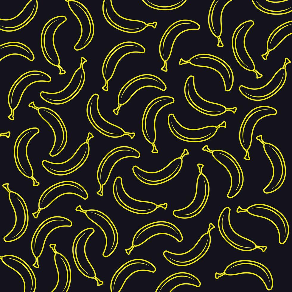 Neon bananas pattern vector illustration