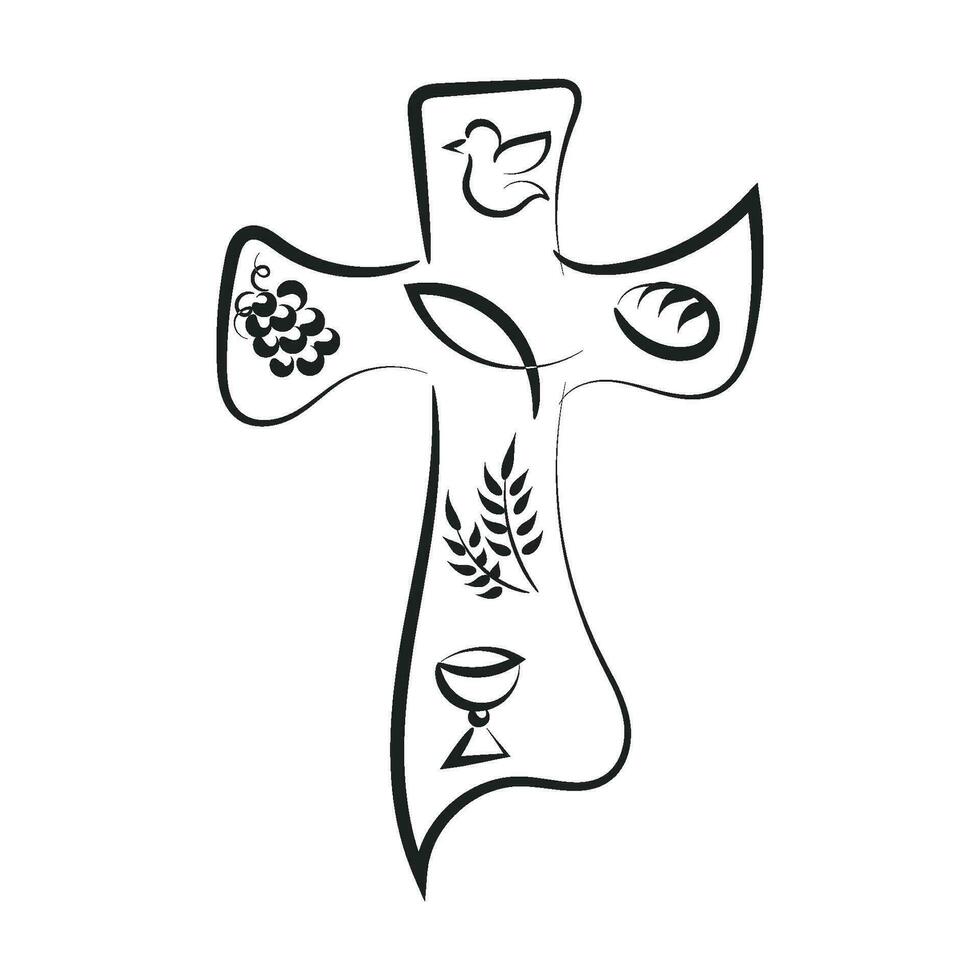 Christian Symbol design for print or use as poster, card, flyer, sticker, tattoo or T Shirt vector