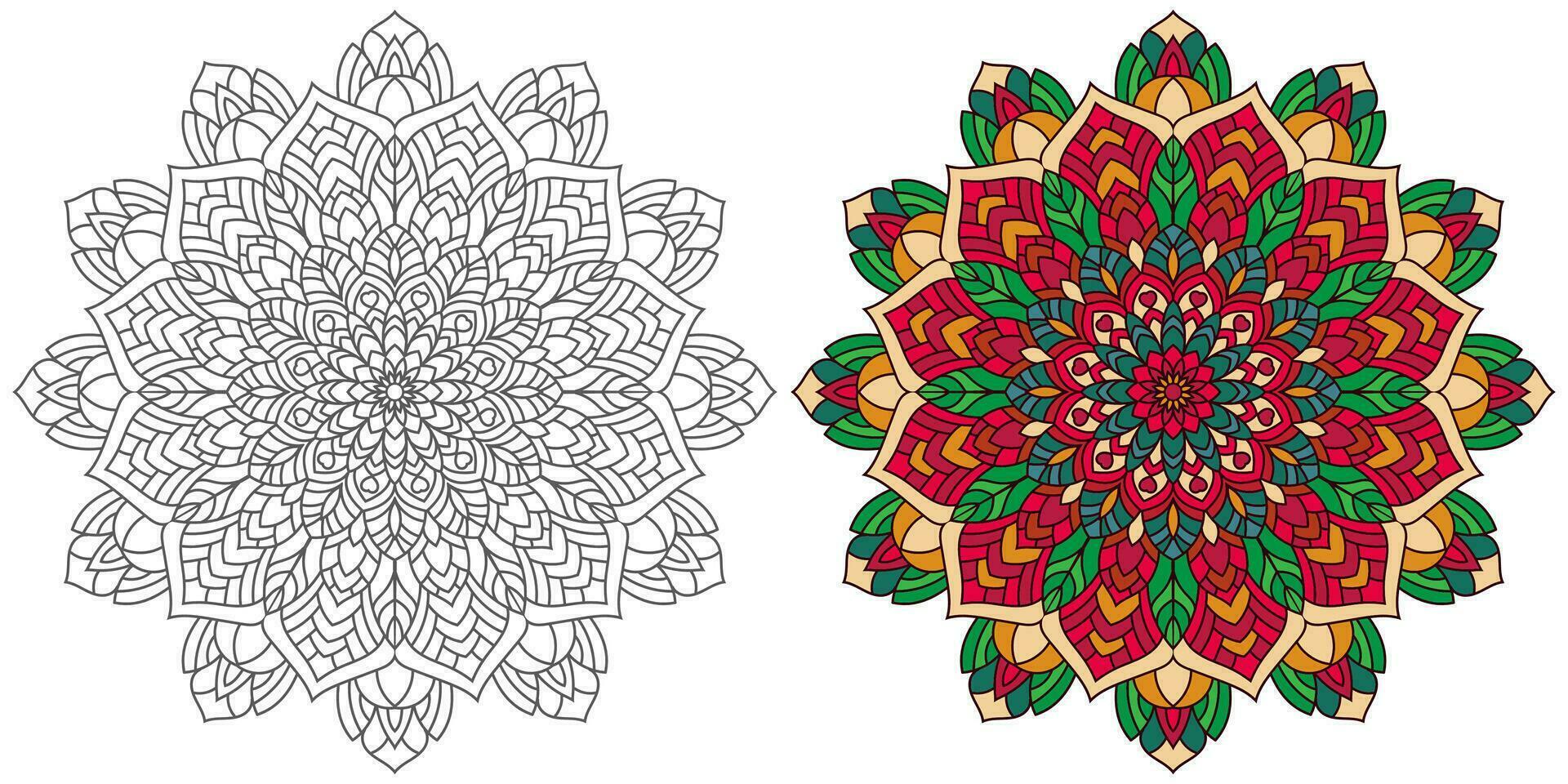 abstract mandala floral ornament,colourful modern mandala design ,mandala Line Illustration vector