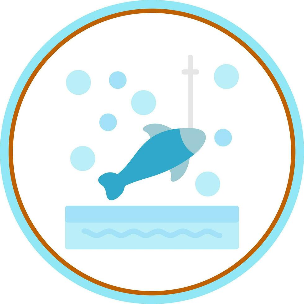 Ice fishing Vector Icon Design